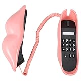 Healeved Charmantes Kabelgebundenes Festnetztelefon mit Roten Lippen Leichtes Vintage Tischtelefon...