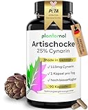 90 Artischocken Kapseln hochdosiert mit 113mg Cynarin - nur 1 Kapsel/Tag - Artischocken-Extrakt...