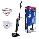 Vileda Steam Plus Dampfreiniger mit PowerPad und 2 Mikrofaser-Ersatzpads | Hygienischer...