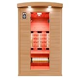 Dewello® Infrarotkabine Infrarotsauna Hyder 115x105 für 1-2 Personen aus Hemlock Holz mit...