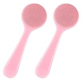 2 Stück Gesichtsbürste, Manuell Silikon Pore Cleaning Brush, Rosa Wasserdicht...
