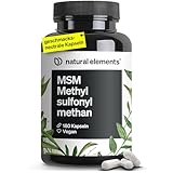 MSM Kapseln - 180 vegane Kapseln - Laborgeprüfte 1600mg Methylsulfonylmethan (MSM) Pulver pro...