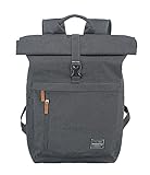 travelite Handgepäck Rucksack mit Laptop Fach 15,6 Zoll, Gepäck Serie BASICS Daypack Rollup:...