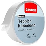 GAUDER Teppichklebeband (10 m) | Klebeband für Bodenbeläge, Treppenstufen und mehr | Teppichband...