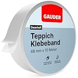 GAUDER Teppichklebeband (10 m) | Klebeband für Bodenbeläge, Treppenstufen und mehr | Teppichband...