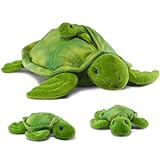Prextex Plüsch-Schildkröte mit 3 kleinen Plüsch-Baby-Schildkröten Reißverschluss...