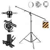 Lichtstativ 400cm, Galgenstativ Lampenstativ mit 186cm Haltearm Overhead Stativ Lampenständer mit...
