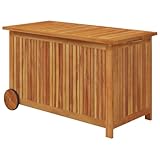 Helloshop26 Truhe, Gartenmöbel, Aufbewahrung mit Rollen, 90 x 50 x 58 cm, Akazienholz, 02_0013067