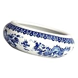 SEWACC Keramik Tintenfass mit Kreativem Drachenmuster Praktischer Chinesischer Pinselreiniger...