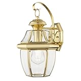 Licht-Erlebnisse Außenlampe Wand Aluminium Glas E27 IP23 H: 36 cm in Gold Vintage Wandlampe außen...