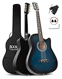 Rocktile WSD-5C-BUB Slim Line Westerngitarren Set - Dreadnought Akustik Gitarre - Westerngitarre mit...