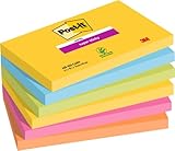 Post-it Super Sticky Notes Carnival Collection, Packung mit 6 Blöcken, 90 Blatt pro Block, 76 mm x...