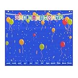 Happy Birthday Pocket Chart with 90 Cards Portable Birthday Card Bag