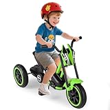 COSTWAY Kinder Dreirad, Kinderdreirad mit Motorrad-Design, 3 robusten Rädern & Fußpedalen,...