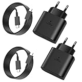 2er-Pack 25W USB C Ladegerät,Super Fast Charger mit 2M Ladekabel,Typ C Handy Netzteil Adapter für...