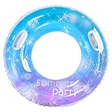 WIKIMO Schwimmreifen Erwachsene, Aufblasbarer Schwimmring Mit Griff, 80x38 cm Transparenter...