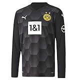 PUMA Torwarttrikot BVB GK Shirt Replica LS Jr w.Sponsor New, Puma Black, 140, 931108