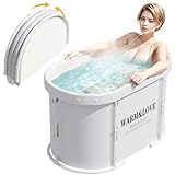 Faltbare Badewanne für Dusche, Freistehende Badewanne für Heißes Bad und Eisbad, Tragbare...