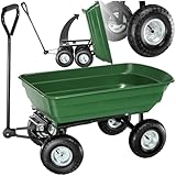 tectake® Bollerwagen, Handwagen, Transporter mit Kippfunktion, Rollwagen mit Lenkachse, Trolley,...