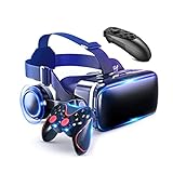 3D VR Brille Handy, Virtual Reality Brille VR Headset mit Bluetooth Fernbedienung für Film Spiele...