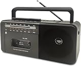 Kassettenspieler Bluetooth Boombox, Tape Recorder AM/FM/SW Radio Stereo Tape Player/Recorder mit...