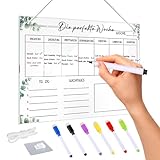 Wochenplaner Acryl Magnetisch,30 * 20CM,Wochenkalender Planungstafel,Magnetisch Whiteboard...