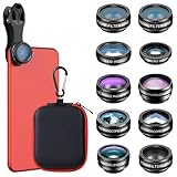 Auricase 10-in-1 Universal Handy Kamera objektiv, Handy objektiv Set, makro objektiv Handy, 2X...