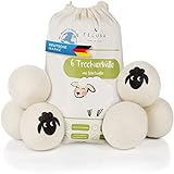Feluna® Öko Trocknerbälle XXL 6er Set 100% Schafswolle für Wäschetrockner - Natürlicher...