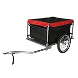 Wiltec Fahrrad Lastenanhänger 135x60x58 cm bis 65 kg, Fahrradanhänger mit Deichsel klappbar &...