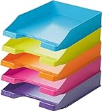 Han Briefablage A4 (1 Karton = 10 Stück) modern colours je 2 orange, hellblau, pink, hellgün und...
