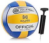 NAJATO Sports Volleyball – Beachvolleyball inkl. Ballpumpe – Langlebiger Volleyball für den...