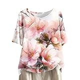 Keepink Sommer-Tops für Damen, niedliches bedrucktes Basic-Shirt, kurzärmelig, Rundhalsausschnitt,...