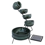 Wasserbrunnen Garten Feature Solarbetrieben & 6 Stunden Batterie Backup Outdoor Garten Ornament...