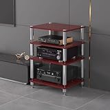 4-stöckiges Audioregal aus Massivholz – AV-Media-Ständer für Plattenspieler, Verstärker &...