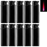 Bulentini Turbo Sturmfeuerzeug Black ZS 1-10, ROTE Flamme Gas Jet Flame Lighter (10x Schwarz (10...