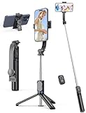 Selfie Stick mit Abnehmbarer Handyhalterung,106 cm Ausziehbares Handy Stativ mit Fernbedienung,...