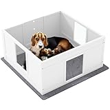 PawHut Wurfkiste für Hunde, Hundewurfkiste, Hundelaufstall mit wasserabweisender, waschbarer...