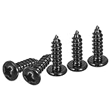 DTGN #6x1/2' Kreuzschlitz Linsenkopf Selbstschneidende Schraube - 100Stück - Schwarz Oxidiert 304...