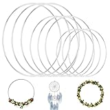 15 Stück Metallringe zum Basteln, 10/15/20cm Silber Metallring, deko ringe zum aufhängen,...