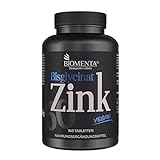 BIOMENTA Zink 50 mg – vegan - Zink Bisglycinat hochdosiert mit 25 mg Zink je ½ Tablette - 365...