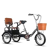 Dreirad für Erwachsene, 16-Zoll-Fahrrad für Erwachsene, verstellbarer Sitz, 3-Rad-Cruiser-Fahrrad,...