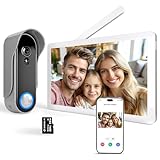SIMBAILAI 8 Zoll WLAN Kabellose Video Türsprechanlage, Ultradünner Körper, 1080p Touchscreen,...