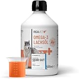TESTURTEIL SEHR GUT 2025 ReaVET Lachsöl Hunde, Katze 500ml – Reich an Omega 3 & 6, Fischöl Hund...
