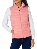 Amazon Essentials Damen Leichte, Wasserbeständige Pufferweste, Verstaubar, Rosa, XL