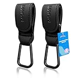 Bdwing 2 Stück Kinderwagen Haken für Taschen Wickeltaschen, Leder Universelles Kinderwagen...