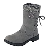 Schneestiefel Damen Wasserdicht Gefüttert,rutschfest Plateau Boots warme Winter Stiefel Plattform...