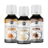 borchers Flavour Drops Probierpaket | je 1 x Weiße Schokolade, Karamel und Nougat | 3 x 30 ml | 0...