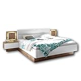 Stella Trading Capri Stilvolle Doppelbett Bettanlage mit LED-Beleuchtung 180 x 200 cm - Schlafzimmer...