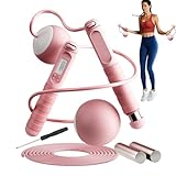 Ancsttu Sprungseil Mit Zähler | Rutschfeste Griffe Datenverfolgung,Gewichtetes Intelligentes...