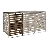 PROREGAL XL 1er-/2er-Mülltonnenverkleidung Erweiterung, HxBxT 114x67x97 cm, Dunkelbraun,...